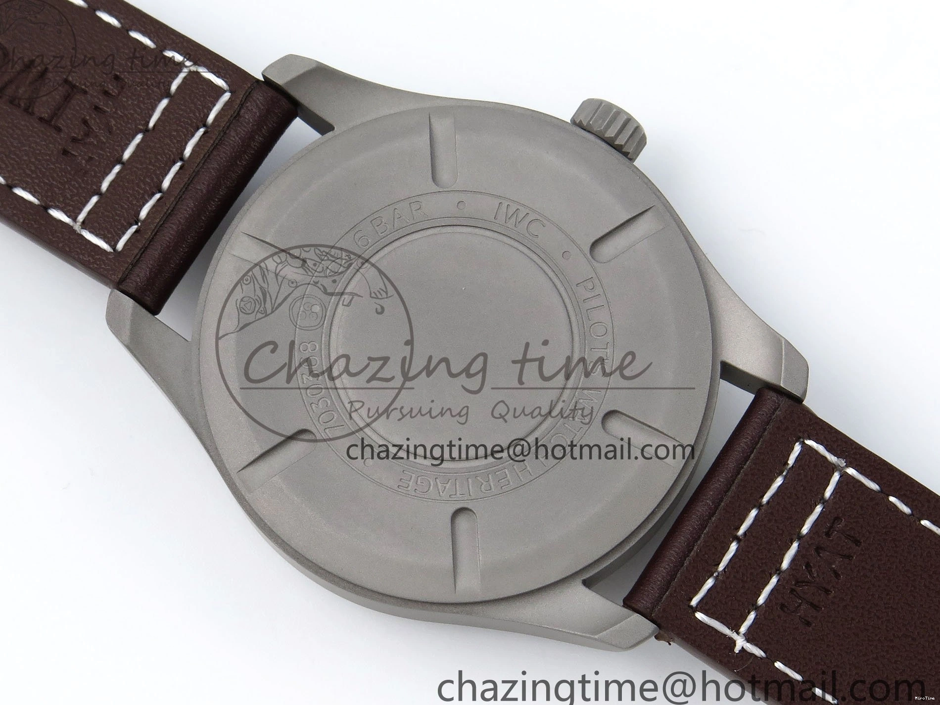 MIROTIME 0515 Pilot Mark XVIII Titanium BLSF 1:1 Best Edition Black Dial on Brown Leather Strap MIYOTA Popular 7020